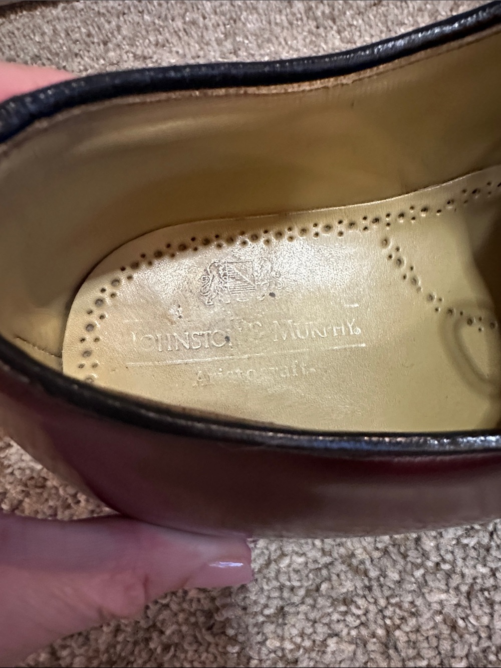 Johnston & Murphy Oxblood Cap Toe Leather Dress Shoes Made in USA Mens Size 10.5 - Picture 10 of 11